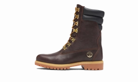 Premium Tall Lace Up Waterproof Boot "Brown" Deep Tread Supportive Design