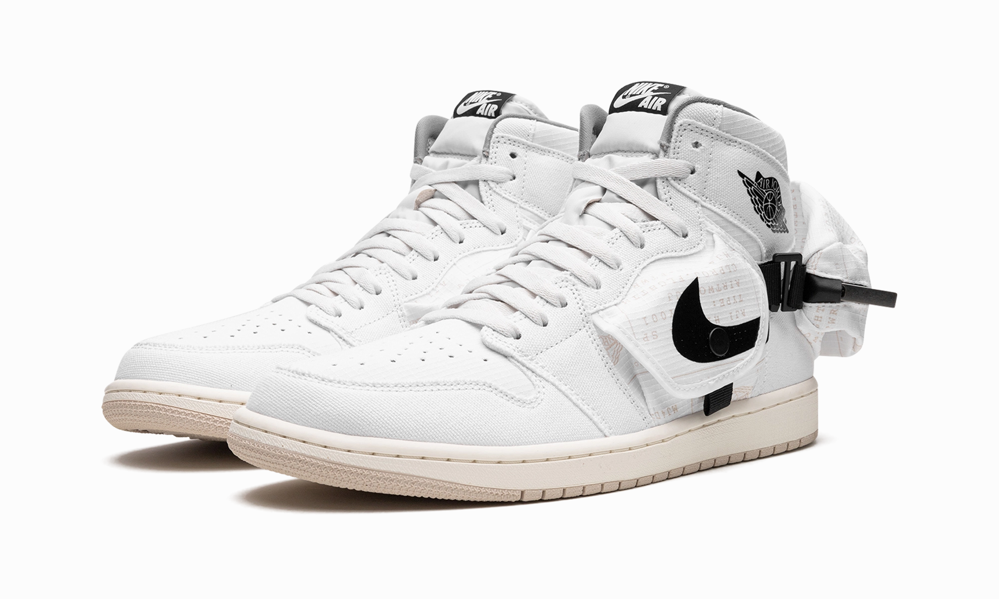 Air Jordan 1 Utility "WHITE BLACK" Easy Motion Casual Athletic