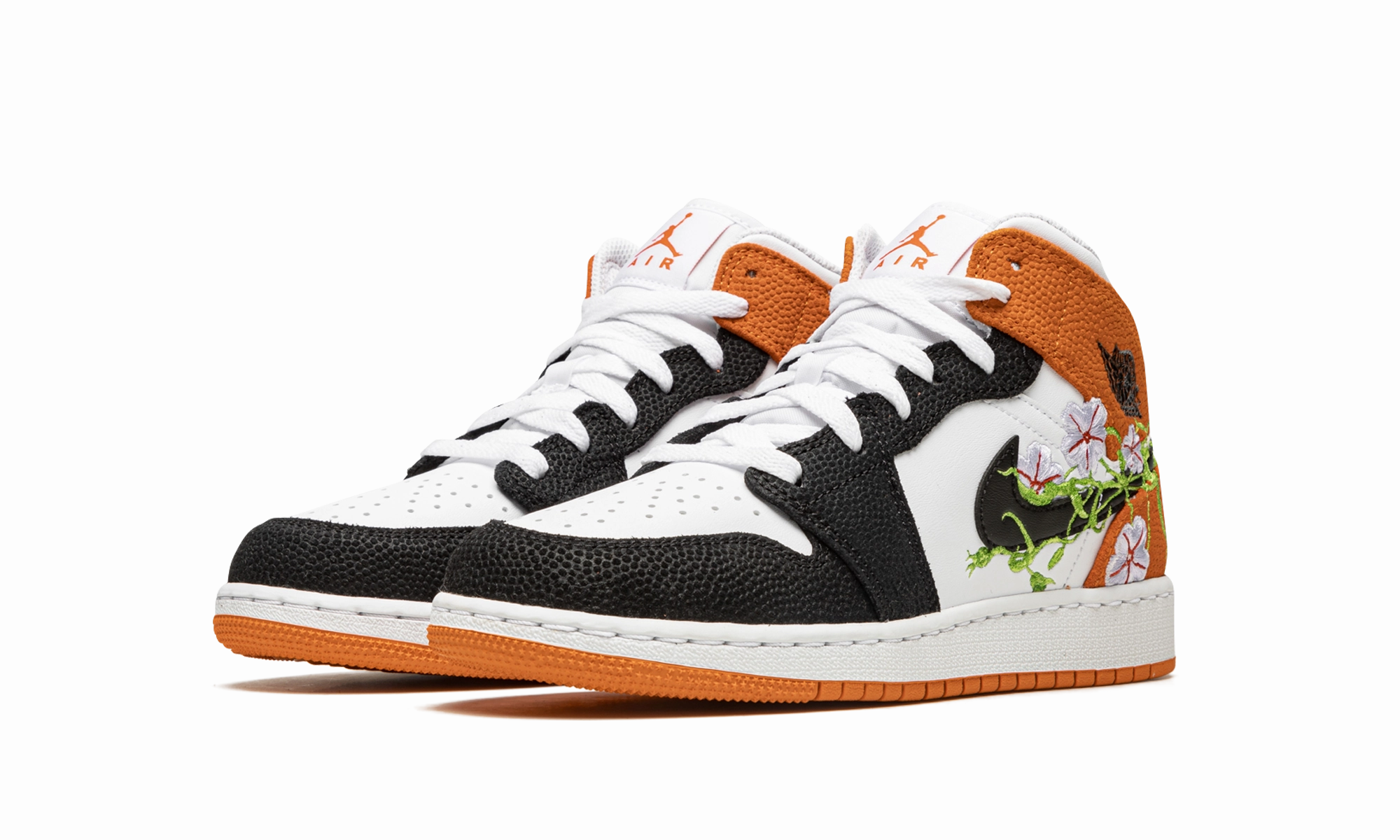 Air Jordan 1 Mid GS "Basketball Blossom" Cool Finish Modern sole