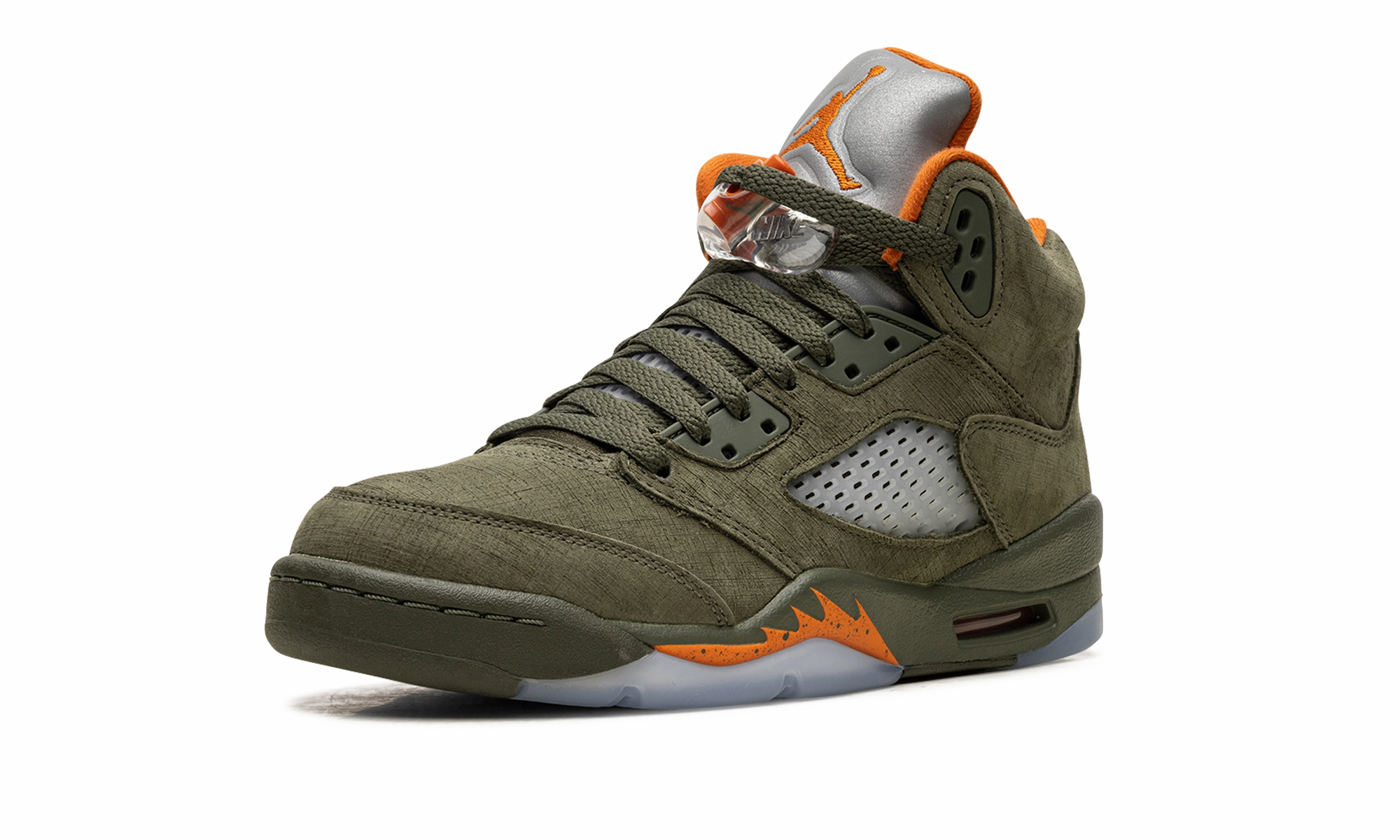Reaction - time - improving running shoes for women in their 20s Air Jordan 5 GS "Olive"