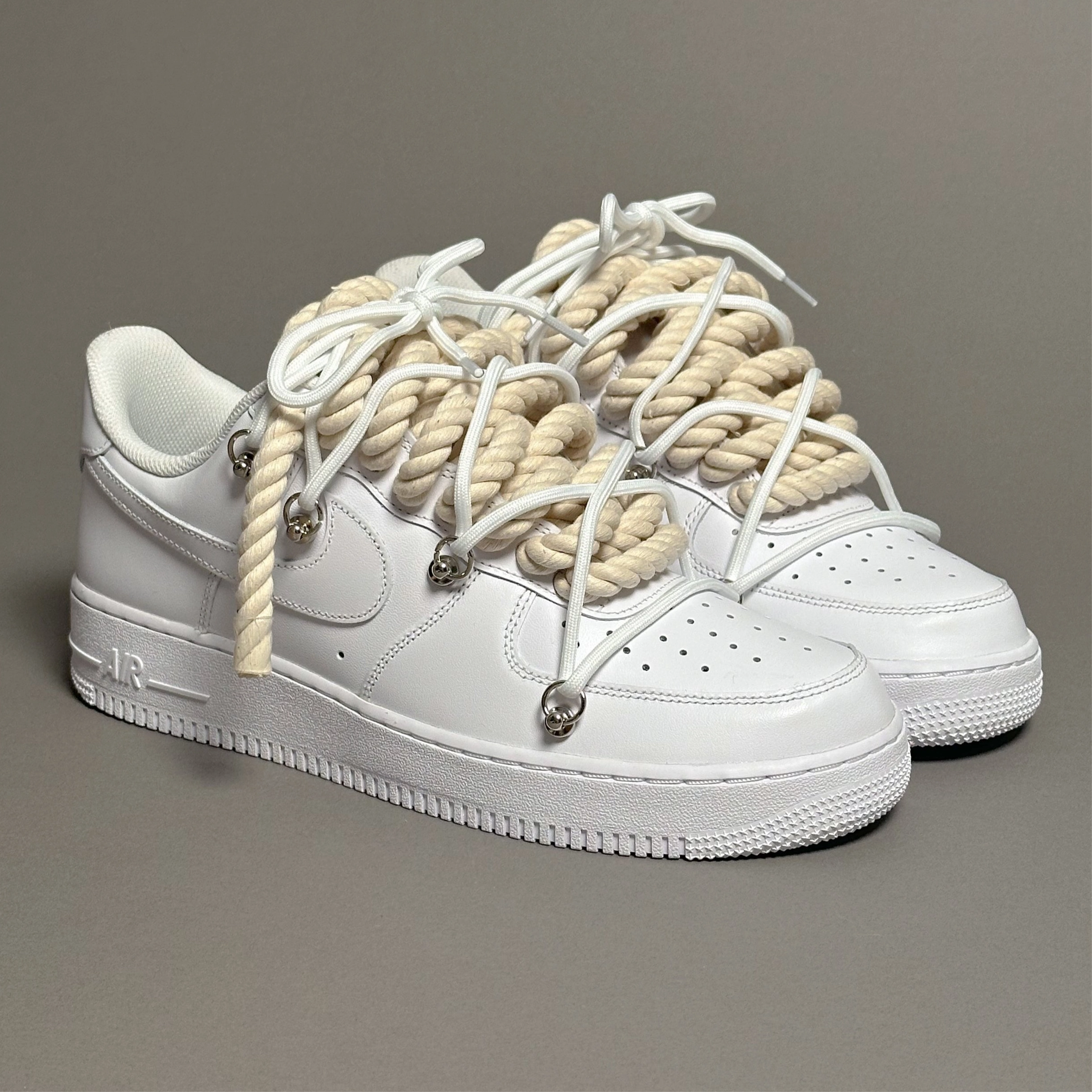 leather insole shoes coastal - climate shoes Nike Air Force 1 "Rope Laces Cream"