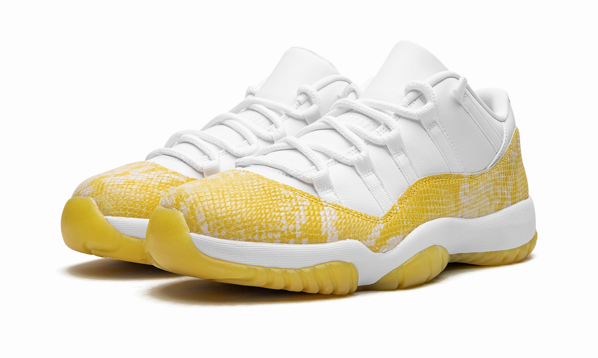 AIR JORDAN 11 LOW WMNS "Yellow Snakeskin" padded tongue running shoes