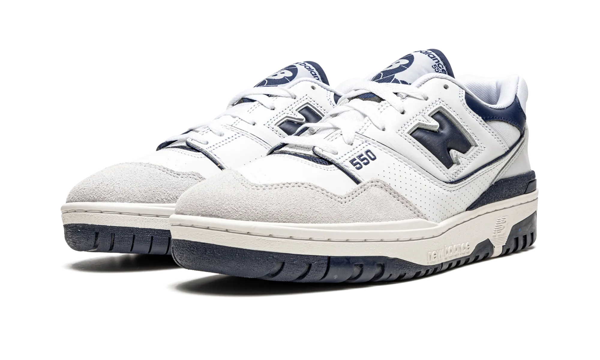 550 "White / Navy Blue" retro - style shoes foot - flexibility running shoes