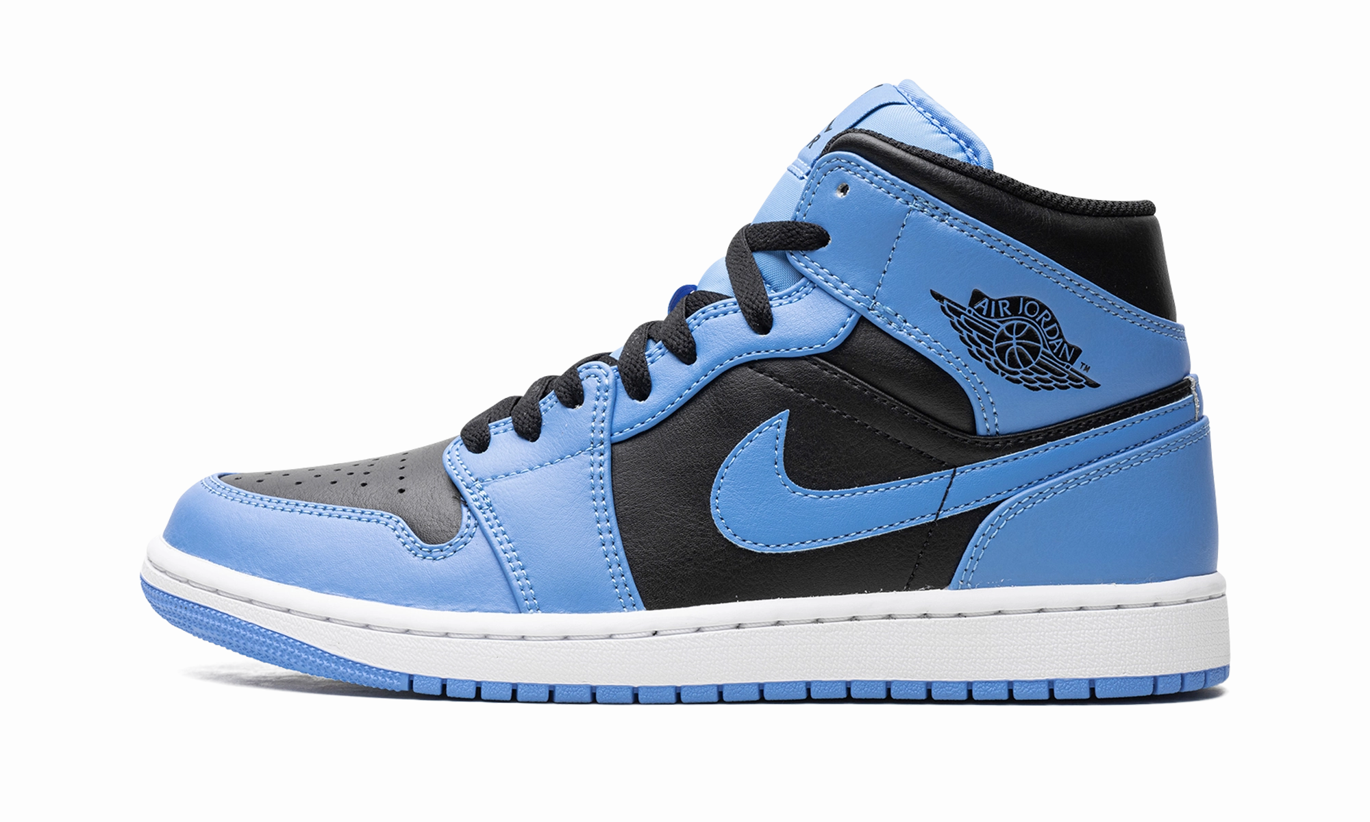 Air Jordan 1 Mid "University Blue Black" Walking Ease High Endurance