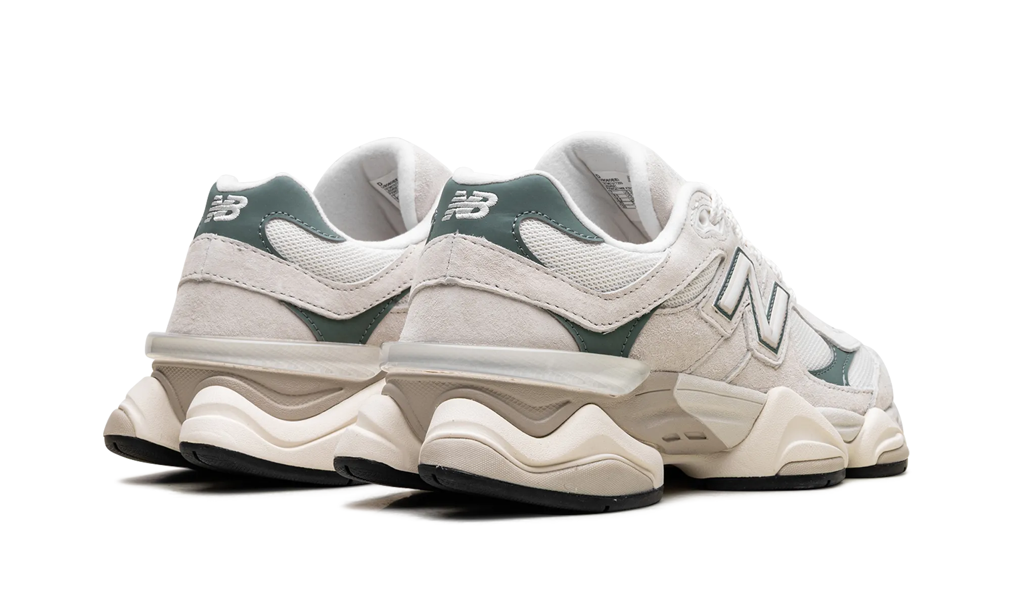 9060 "Off White Green" running in a rural area shoes