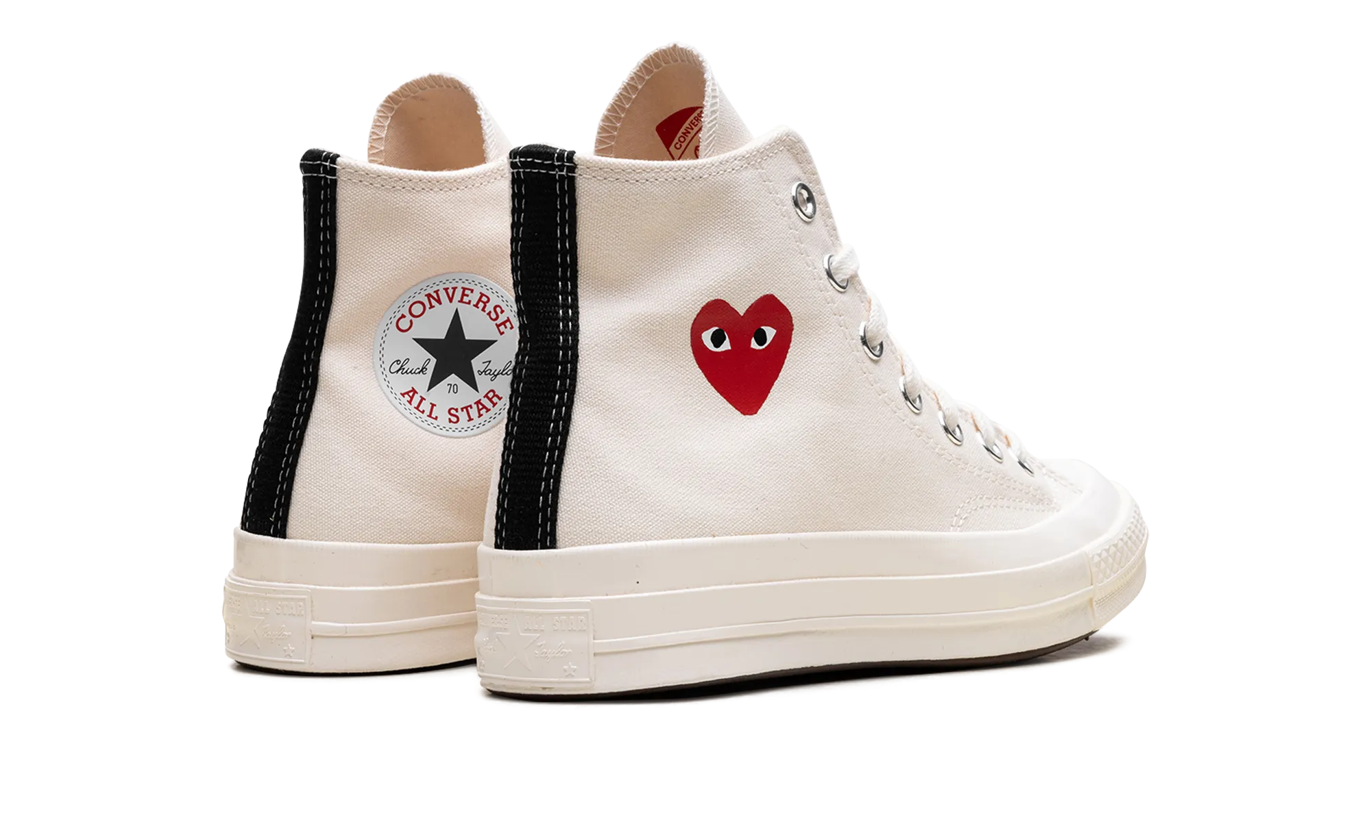 Family Hike Adult Wear Chuck Taylor All Star 70 High "Comme des Garcons PLAY - Small Red Heart Beige"