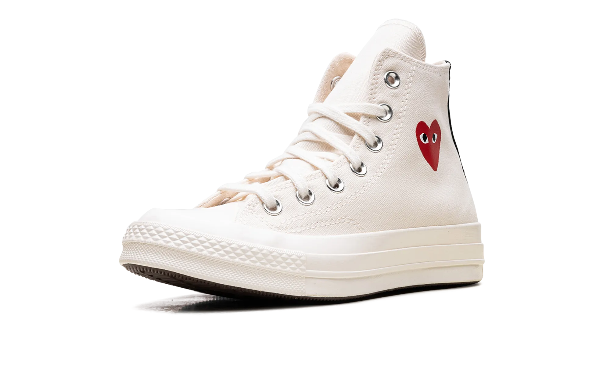 Race Walk Dog Pace Chuck Taylor All Star 70 High "Comme des Garcons PLAY - Small Red Heart Beige"