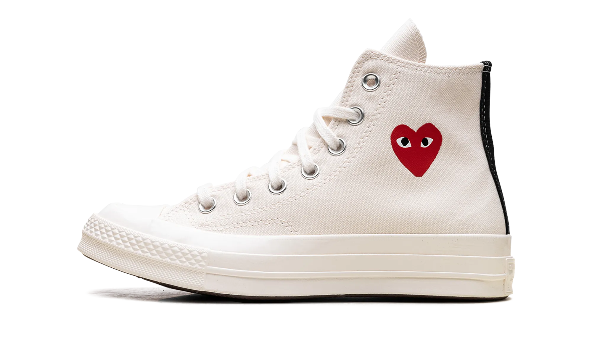 Chuck Taylor All Star 70 High "Comme des Garcons PLAY - Small Red Heart Beige" Test Step
