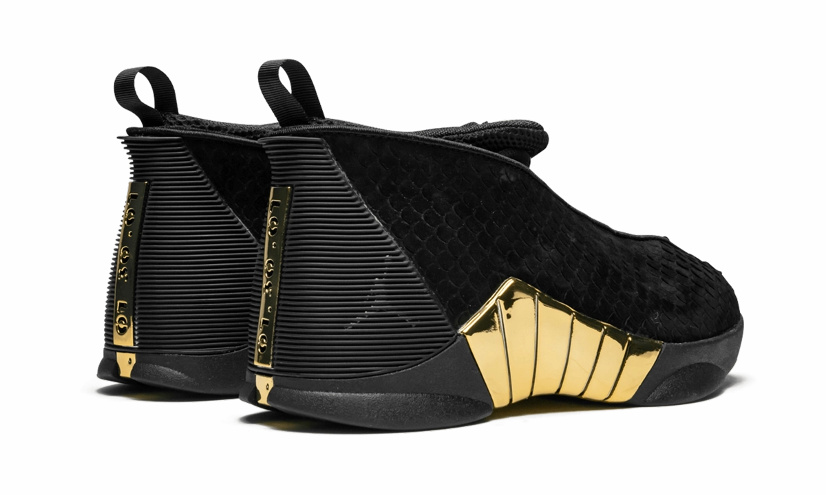 Air Jordan 15 Retro DB GS "BLACK WHITE - METALLIC GOLD" Ultra-soft performance