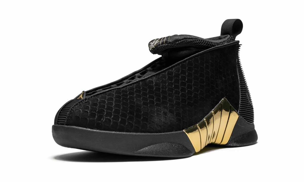 Running Performance Air Jordan 15 Retro DB GS "BLACK WHITE - METALLIC GOLD"