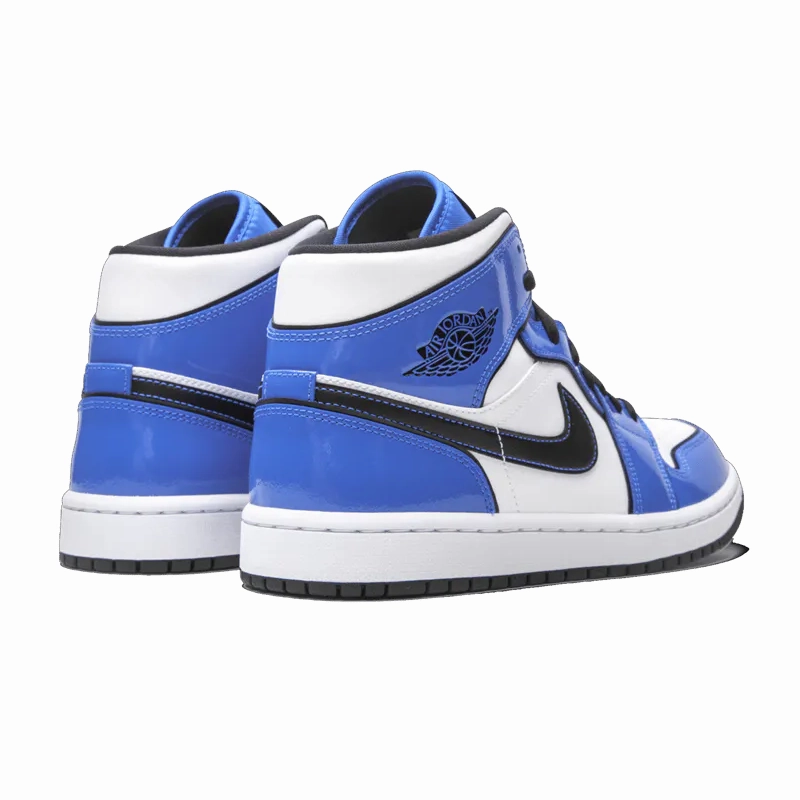 canoeing shoes sunny day running Jordan 1 Mid Signal Blue