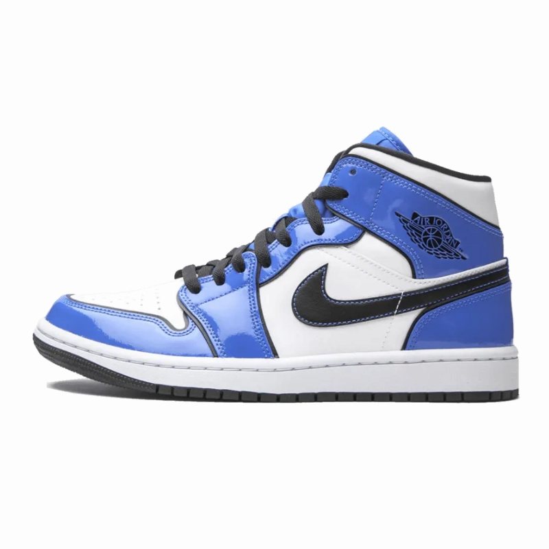 Stylish Silhouette Jordan 1 Mid Signal Blue
