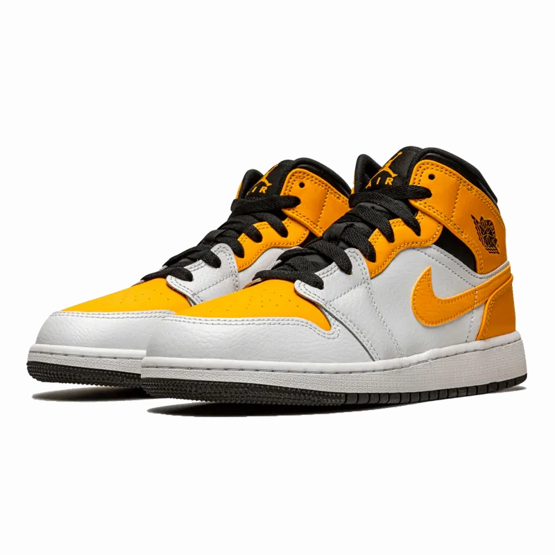 plastic - finish - design shoes running with a molded insole Air Jordan 1 Mid GS University Gold