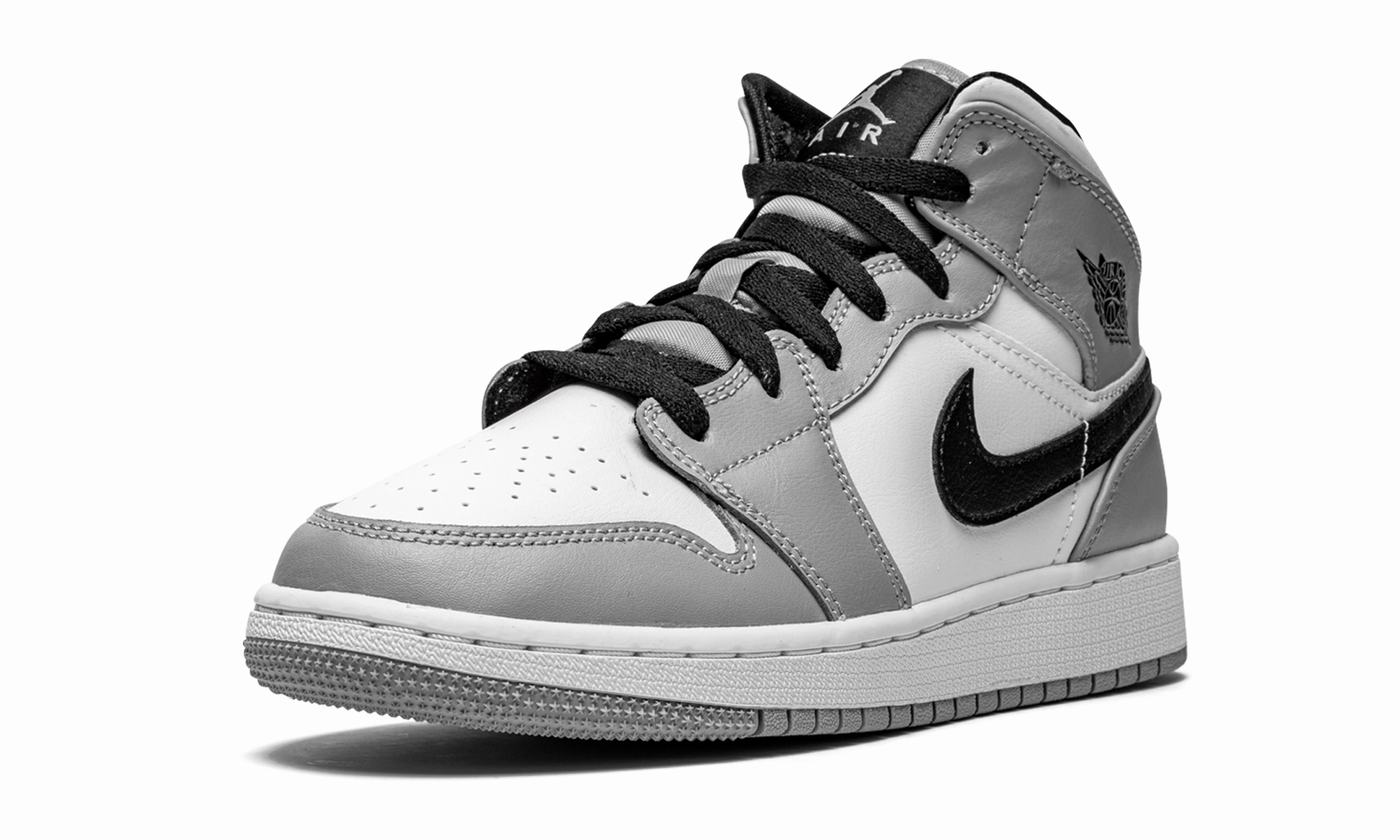 Running Trails Air Jordan 1 Mid GS "Light Smoke Grey"