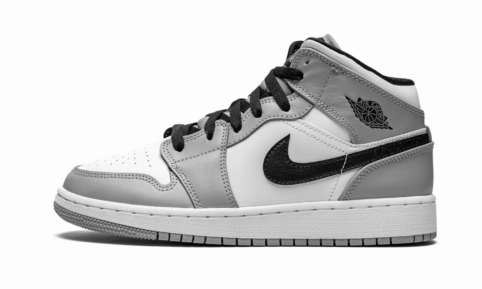 Air Jordan 1 Mid GS "Light Smoke Grey" Support Cushion Ultra Comfort