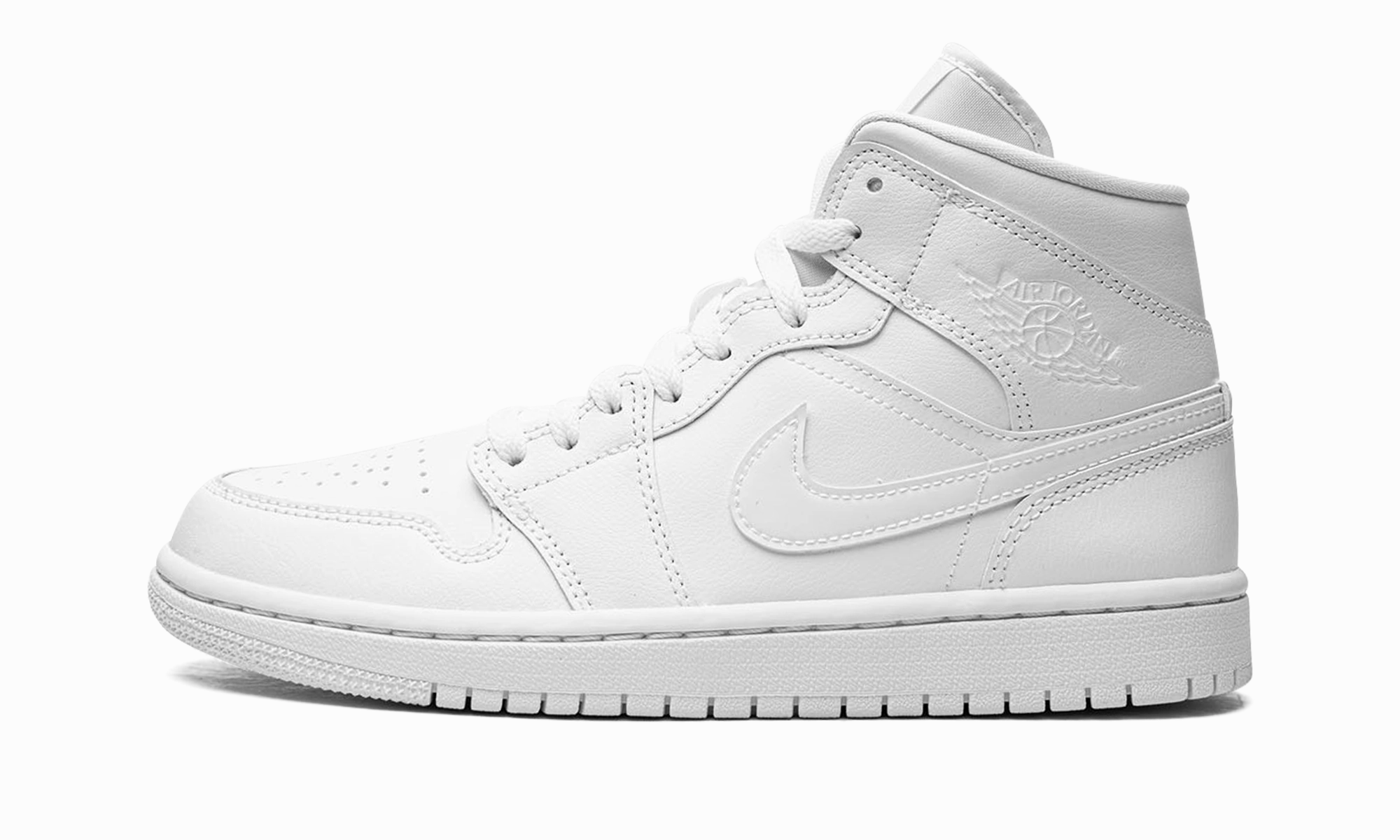 Cushioned Feel Athletic Look AIR JORDAN 1 MID WMNS "Triple White 2022"