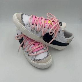 Nike Blazer Low '77 Jumbo White &amp; Pink Over Laces Pink" quick - drying fabric shoes senior shoe charm