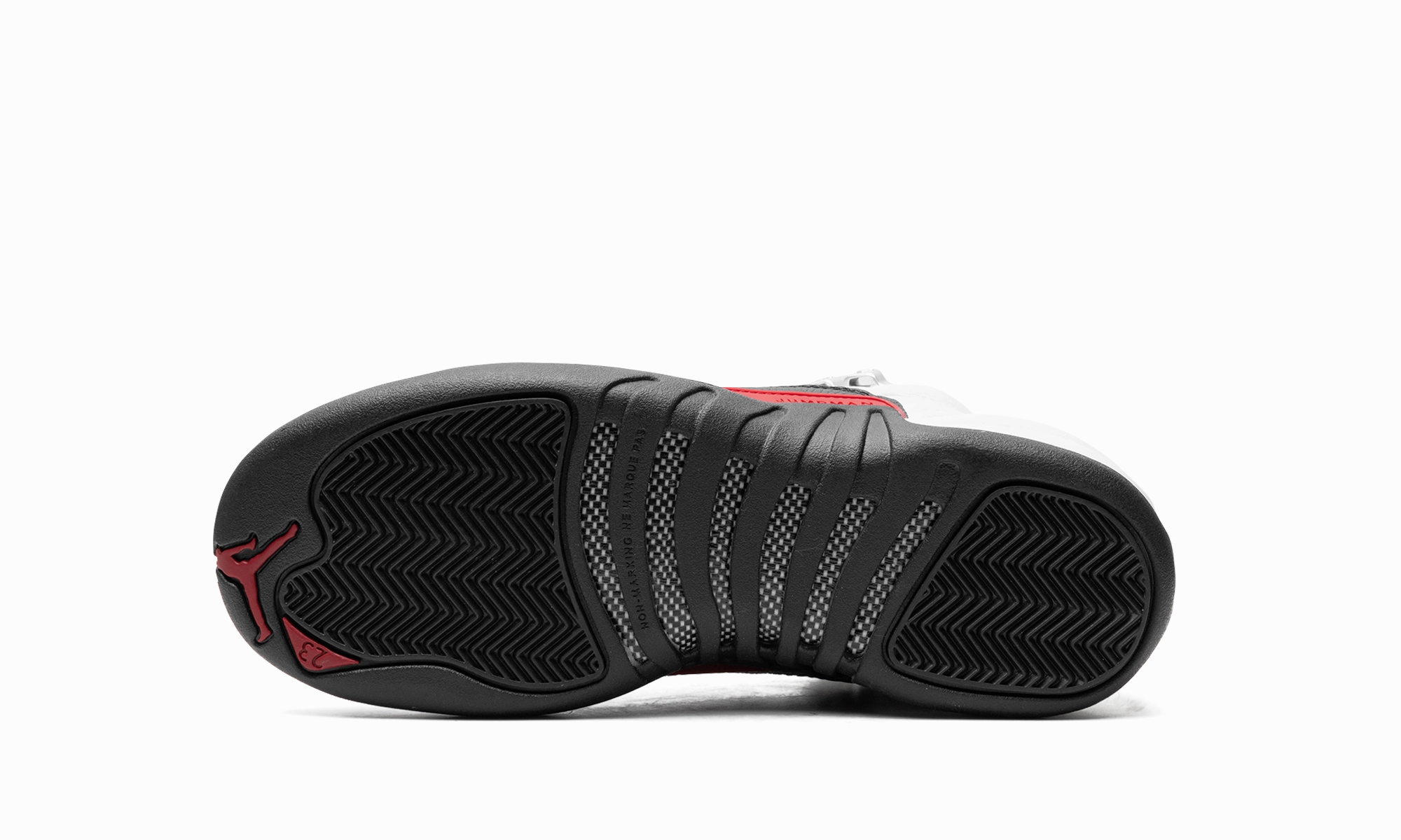 Air Jordan 12 GS "Red Taxi" running on flats Reinforced - seams