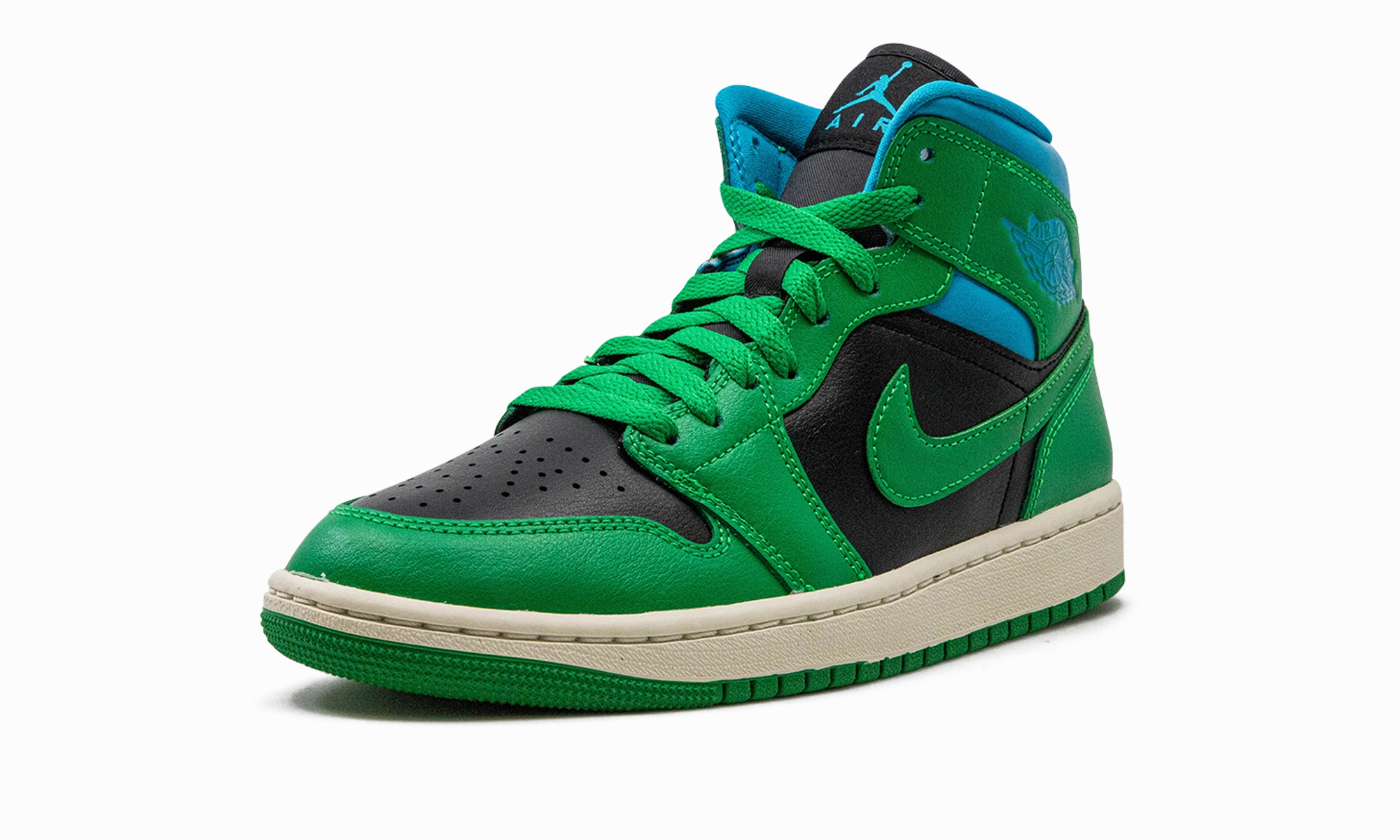 Matte Finish Ultra-soft sole AIR JORDAN 1 MID WMNS "Lucky Green Aquatone"