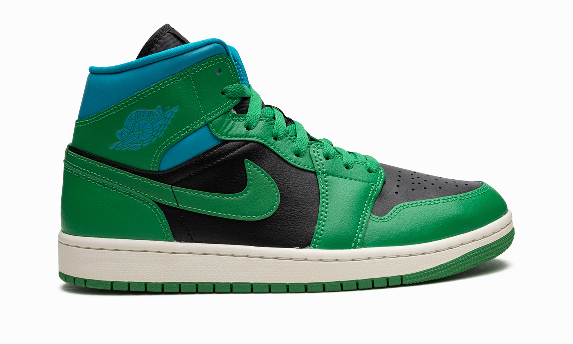 AIR JORDAN 1 MID WMNS "Lucky Green Aquatone" Sculpted materials