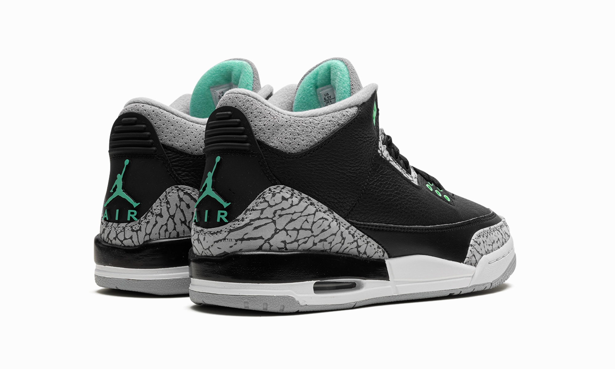 Air Jordan 3 GS "Green Glow" Impact Control Reinforced Stitching