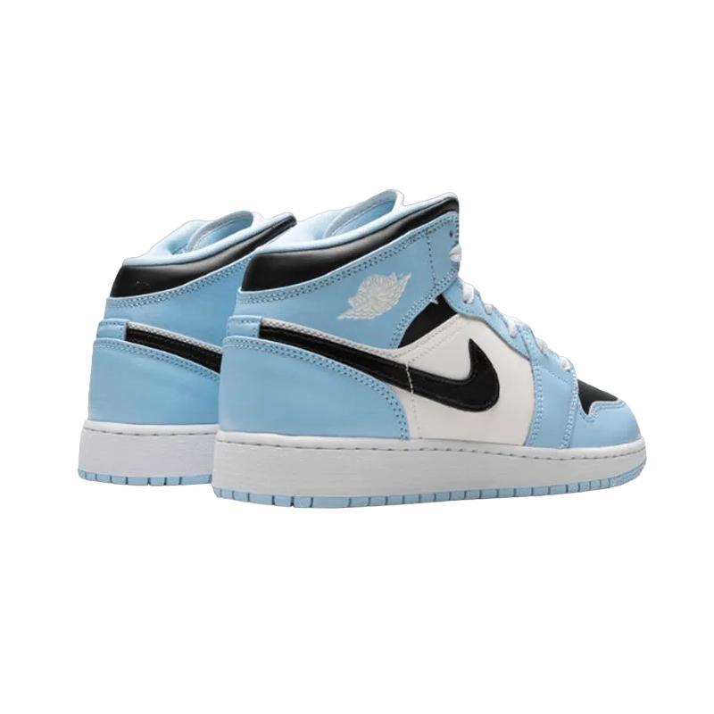 running in unknown tracks shoes Smooth Soles Air Jordan 1 Mid Ice Blue (GS)