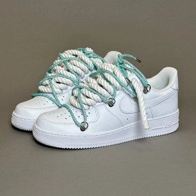 Nike Air Force 1 Rope Laces White??Triple Swarovski Light Blue V1 contoured shoes soft - surface running shoes