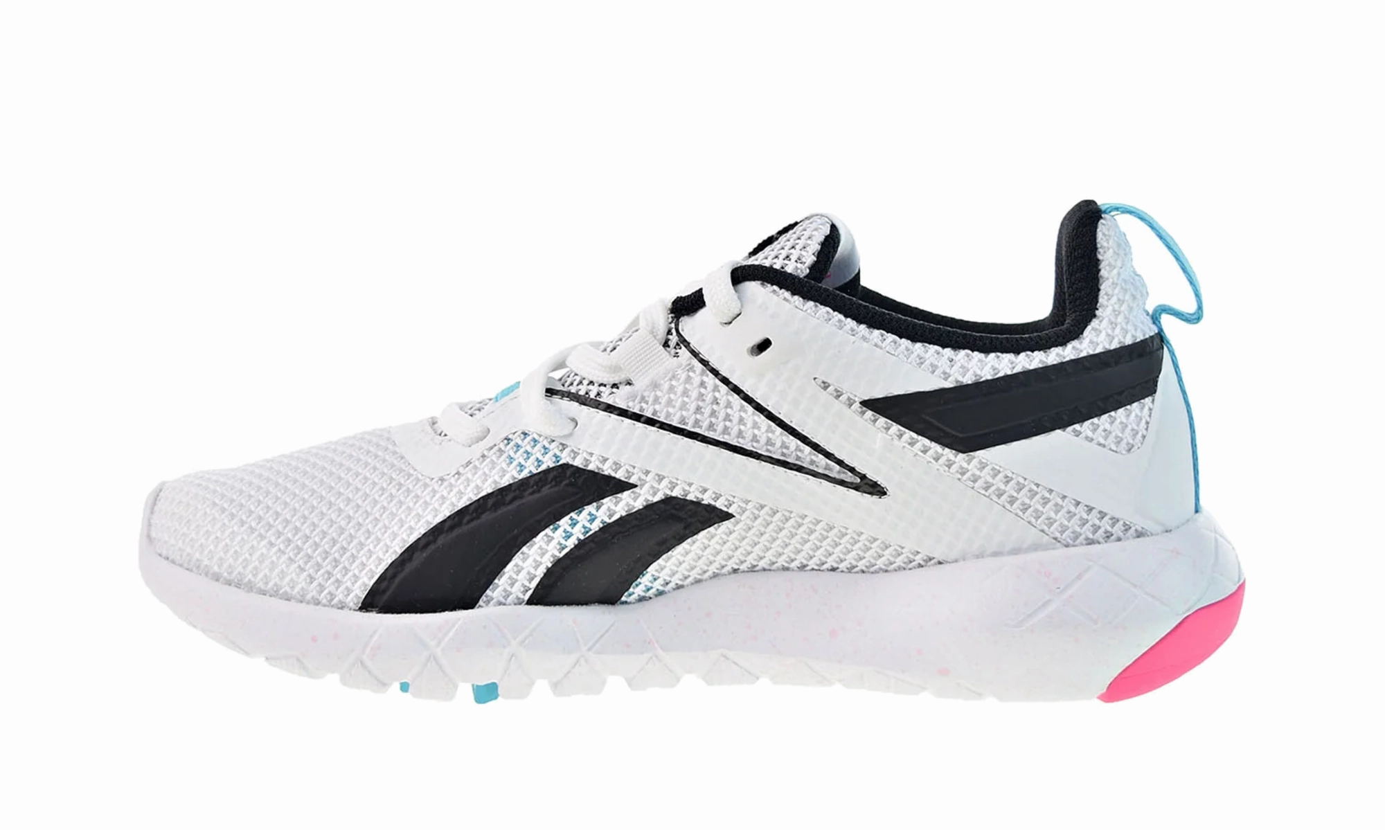 Mega Flexagon Track and Field WMNS "White-Neon Blue-Solar Pink" compression socks cushioning shoes