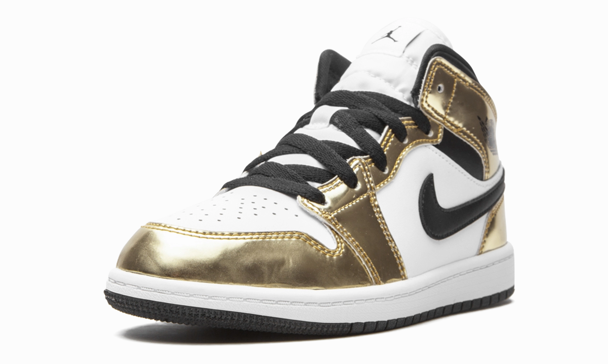 Supportive support AIR JORDAN 1 MID SE PS "Metallic Gold"