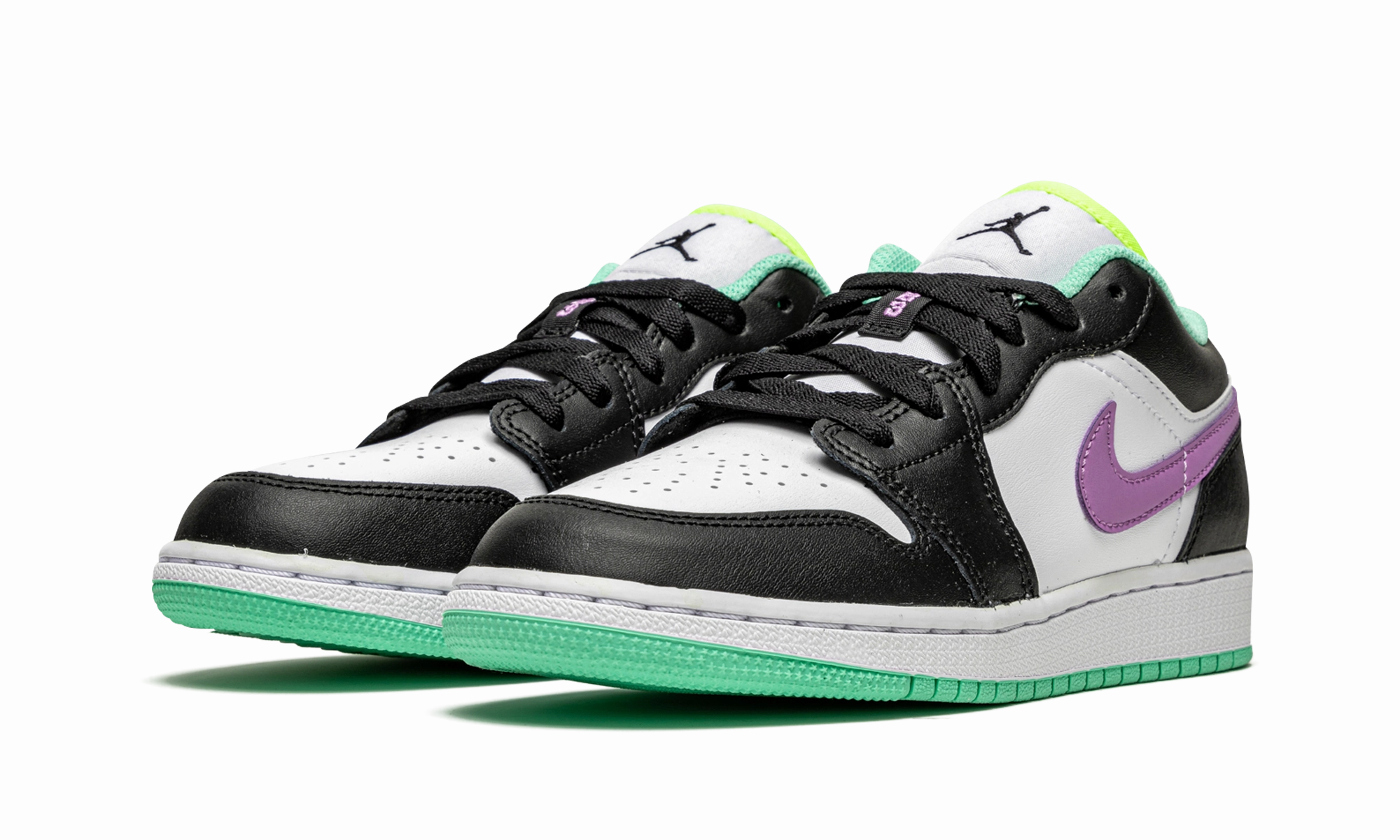 Air Light Air Jordan 1 Low GS "Black / Violet Shock / Green Glow"