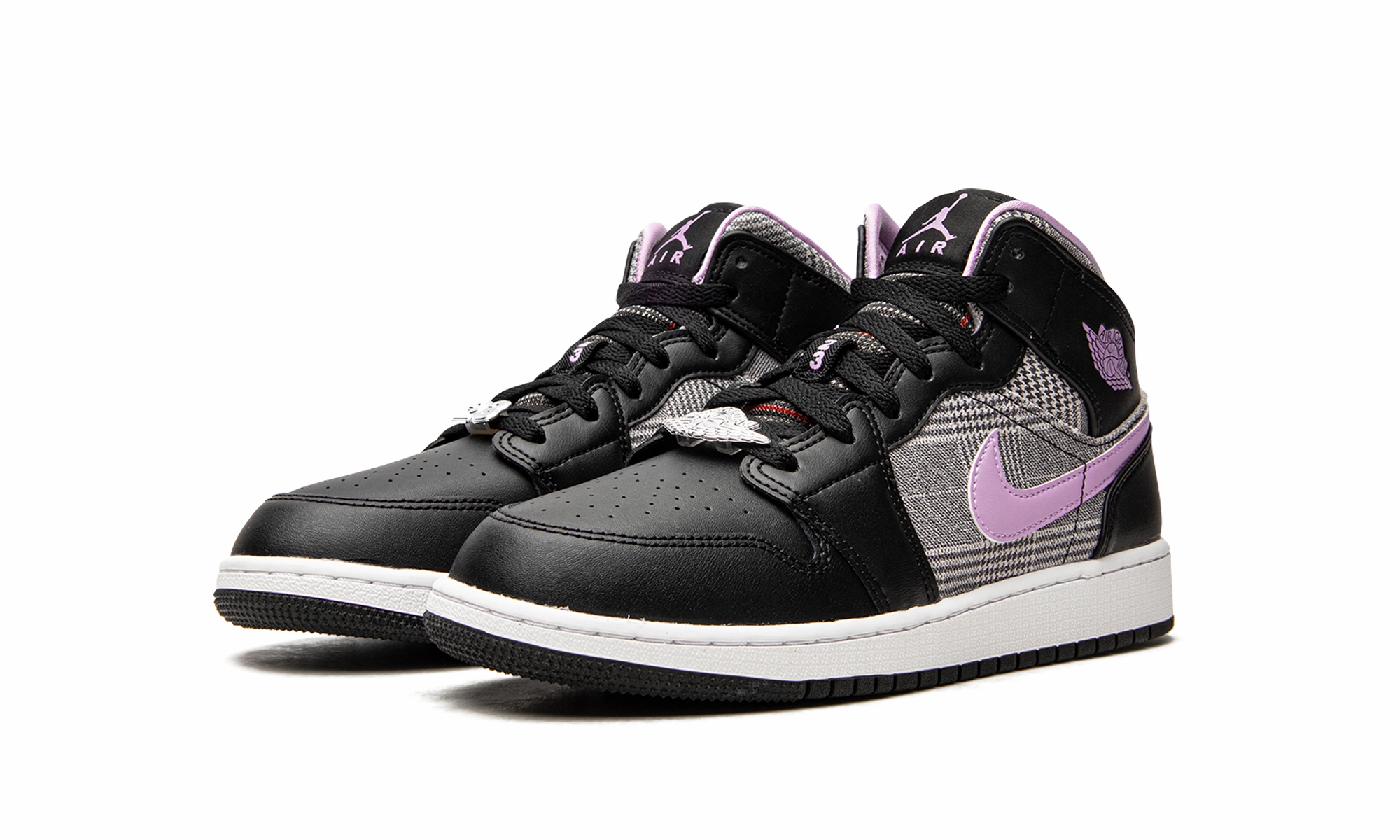 Air Jordan 1 Mid GS "Houndstooth" High Mobility Supportive grip