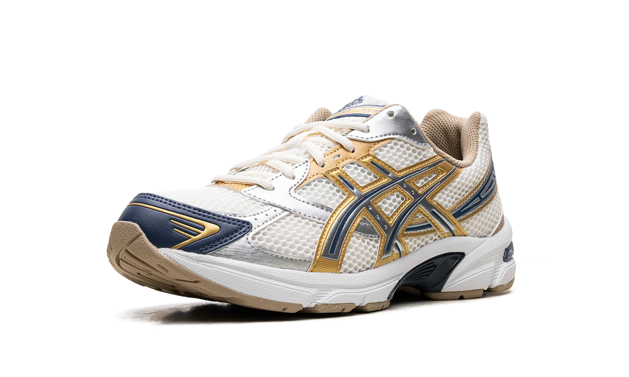 running in a caldera area shoes sprint runner shoes Gel-1130 "Cream Pure Silver Gold Blue"