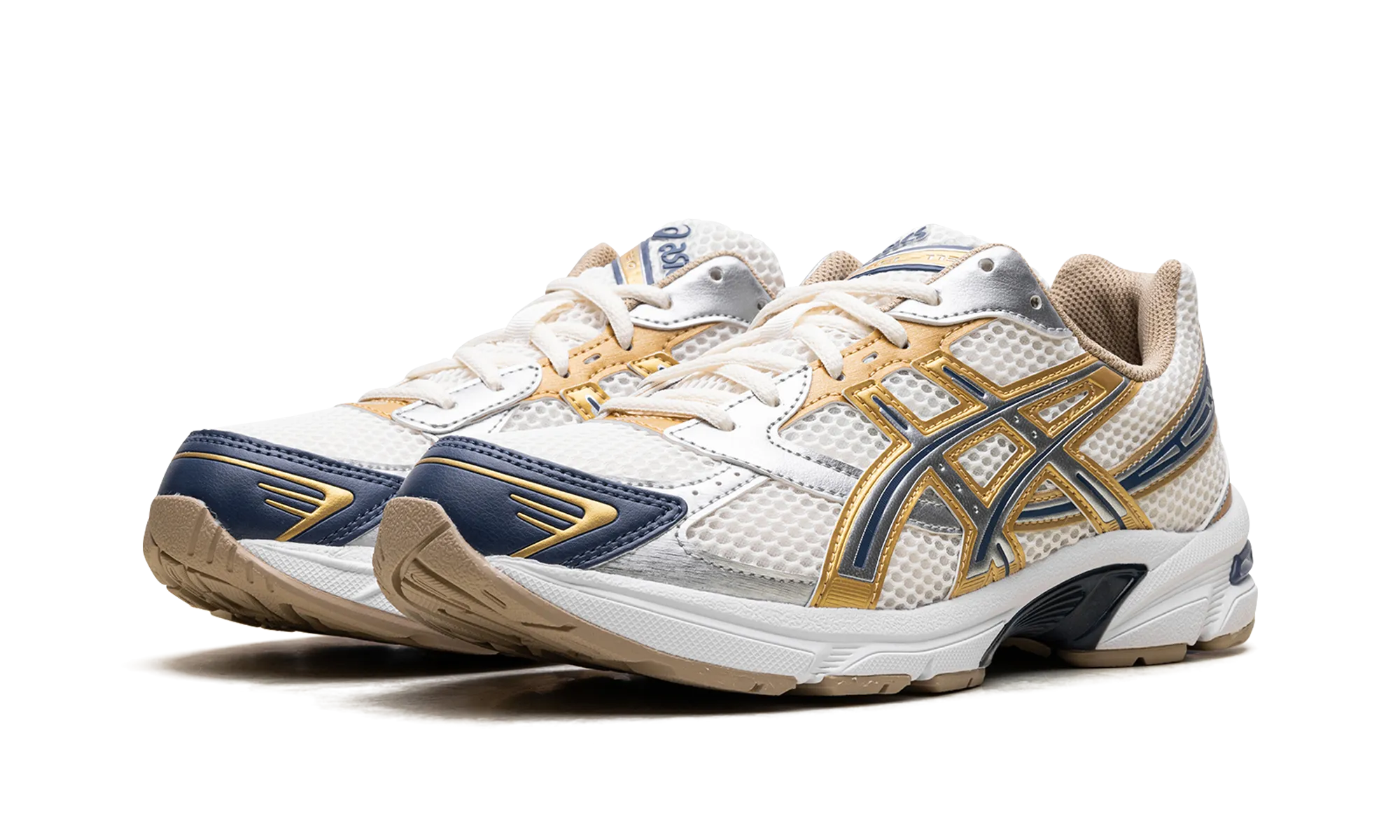 Gel-1130 "Cream Pure Silver Gold Blue" rugby - field running shoes