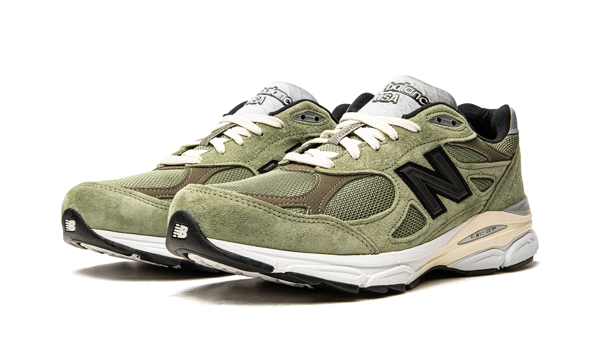 990v3 "JJJJound - Olive" logo - rhinestoned shoes