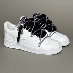 Toe Comfort Nike Air Force 1 "Rope Laces Black" Triple Swarovski Purple