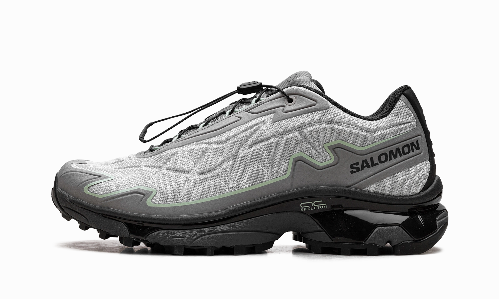 XT-Slate Advanced "Grey Green" Fabric Upper running in a bus station area shoes
