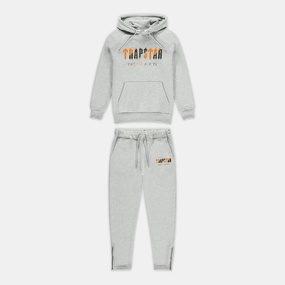 Weather resistant Trapstar Chenille Decoded Tracksuit - Grey & Orange