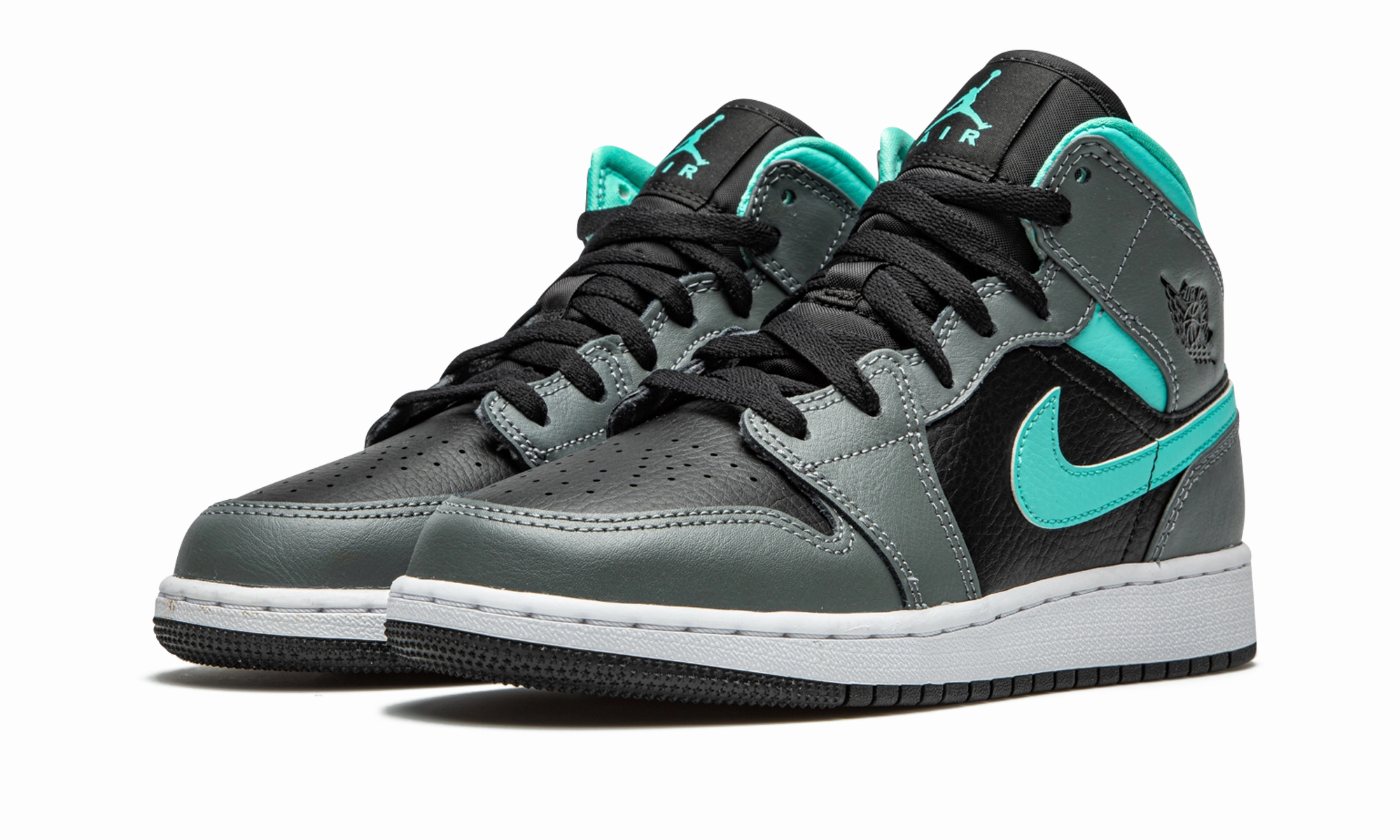 Ultra-soft comfort Soft Arch Air Jordan 1 Mid GS "Grey / Aqua"