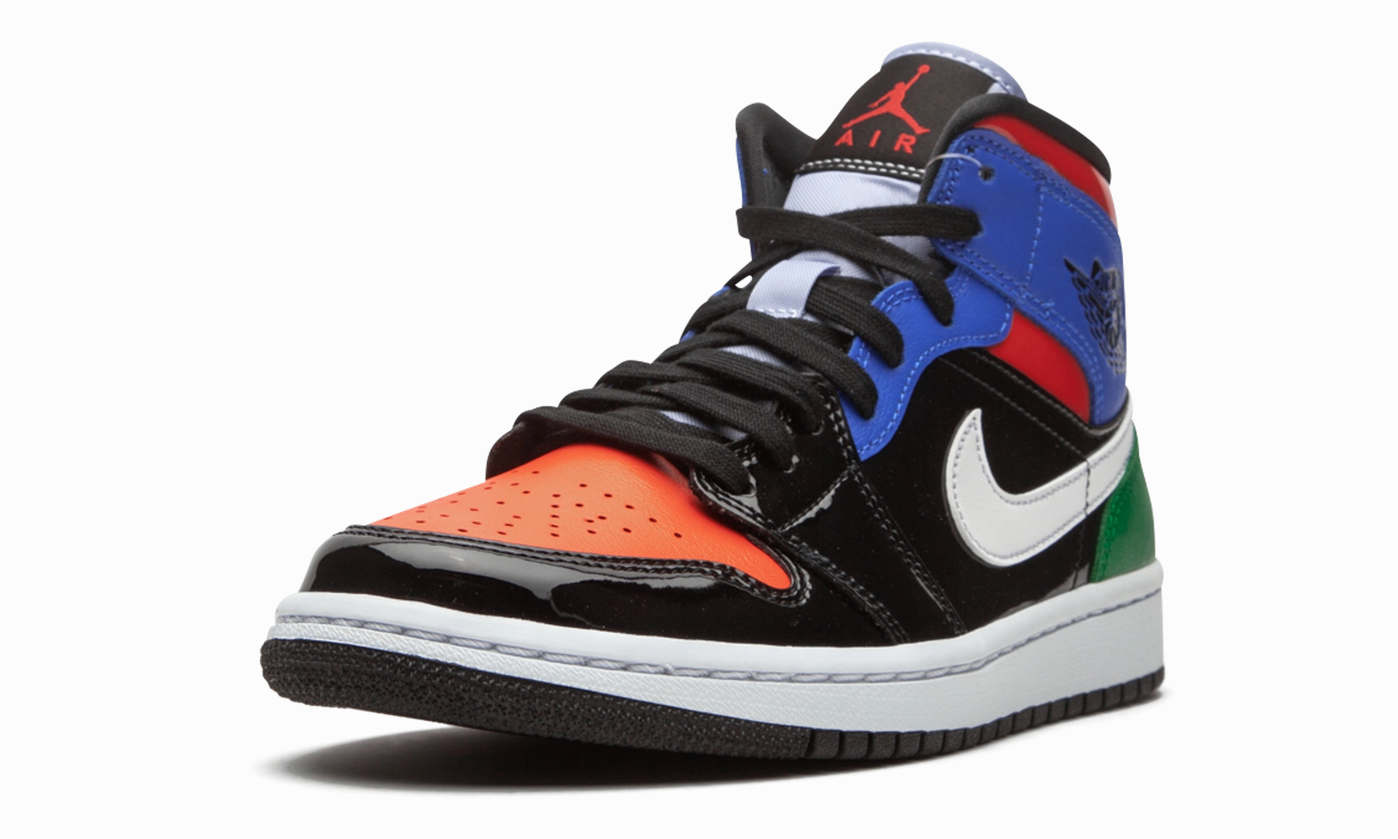 AIR JORDAN 1 MID SE WMNS "Multicolor Patent" Travel Style Fashion Edge