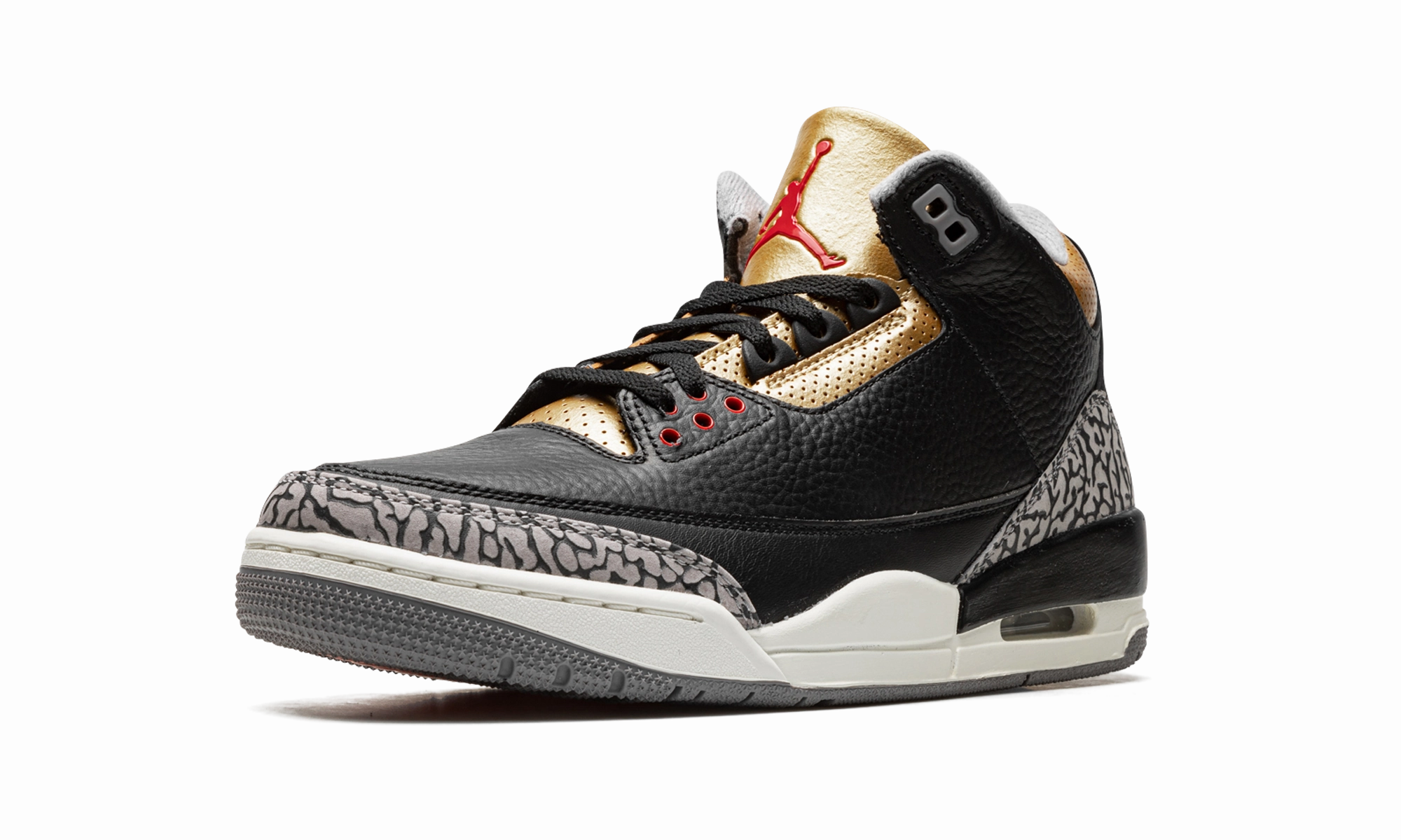 Neutral Style Durable ease AIR JORDAN 3 WMNS "Black Cement Gold"