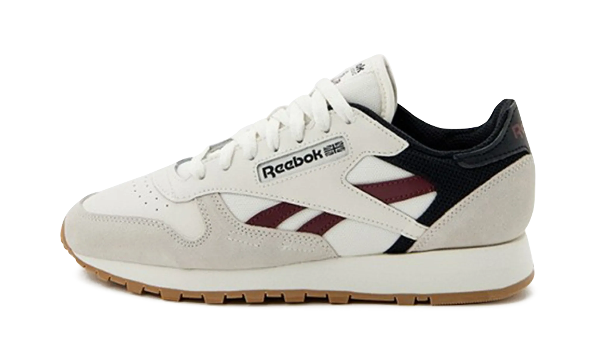 CLASSIC LEATHER "White / Maroon" wood - grain - design shoes