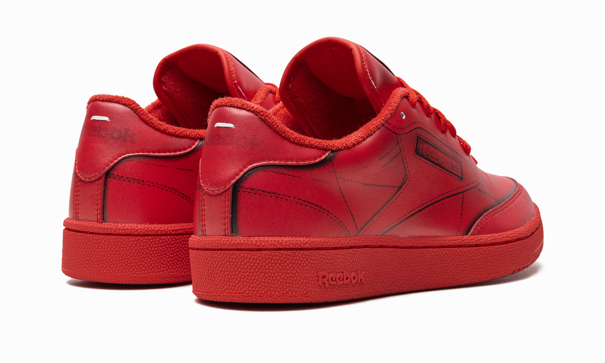 lace - up running shoes Red Wing Heritage Maison Margiela x Club C "Vector Red"