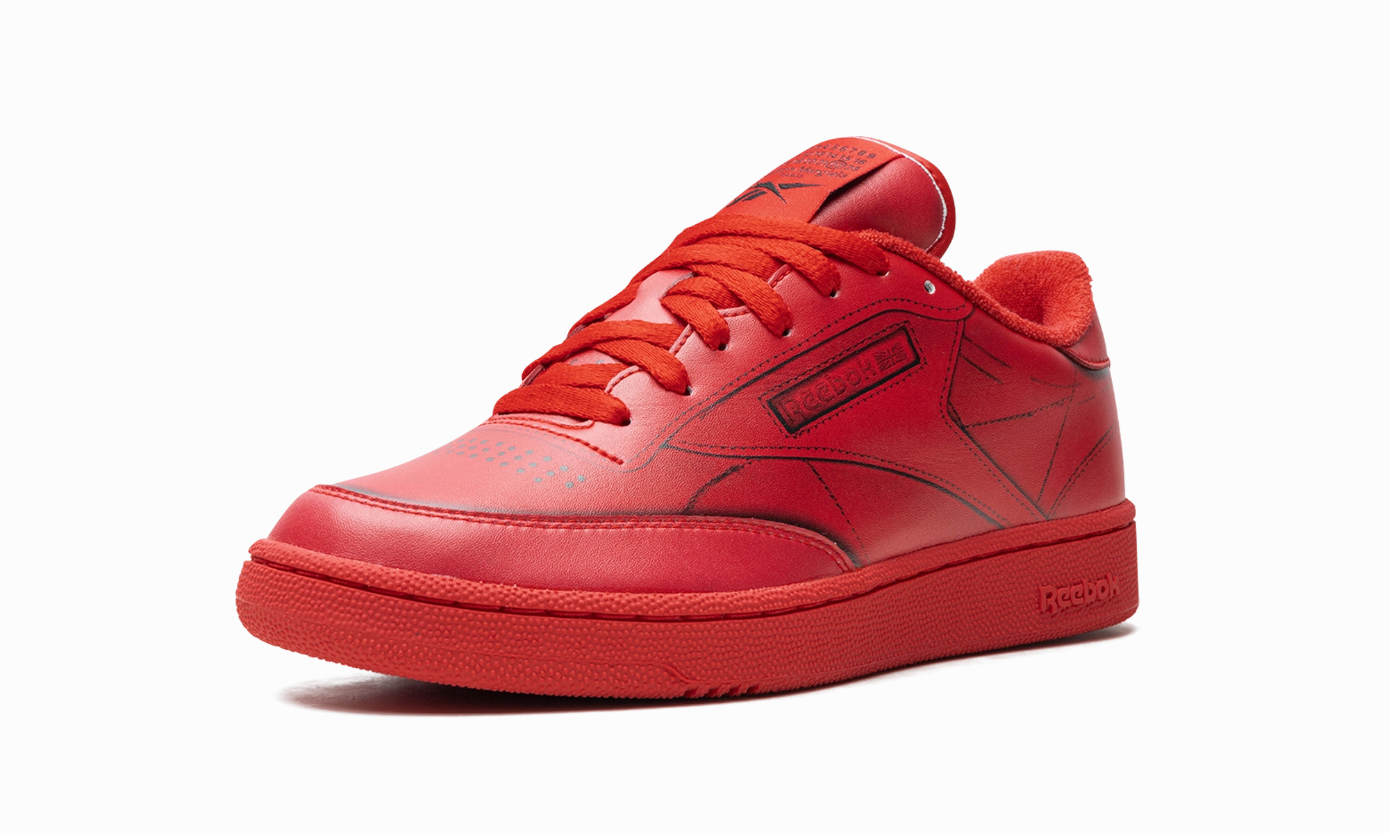 branded running shoes Maison Margiela x Club C "Vector Red"