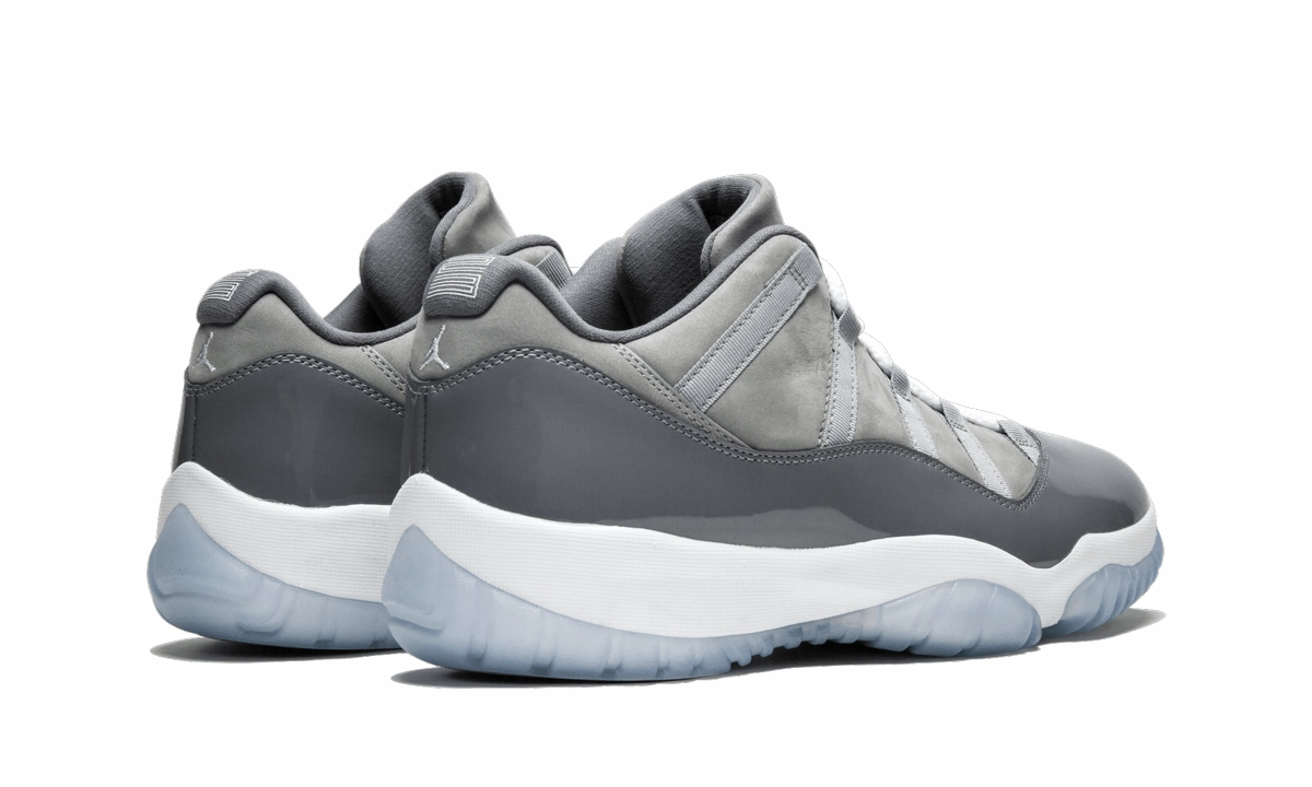 Air Jordan 11 Retro Low "Cool Grey" running in a park trail Trail Walk