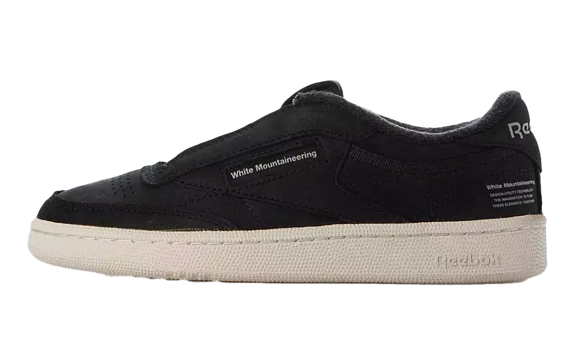 treadmill runner supportive foam shoes White Mountaineering  Reebok Club C 85 "Black Chalk"