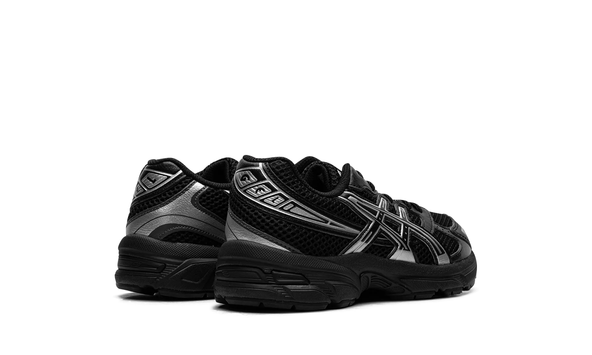 Gel 1130 PS "Black/Pure Silver" senior shoe charm baggy running option