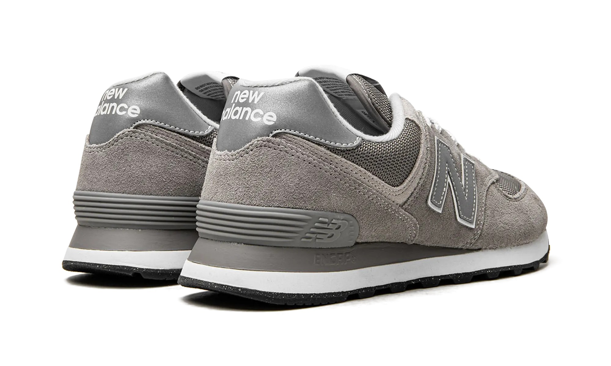 padded tongue running shoes night running 574 "GREY/WHITE/SILVER"