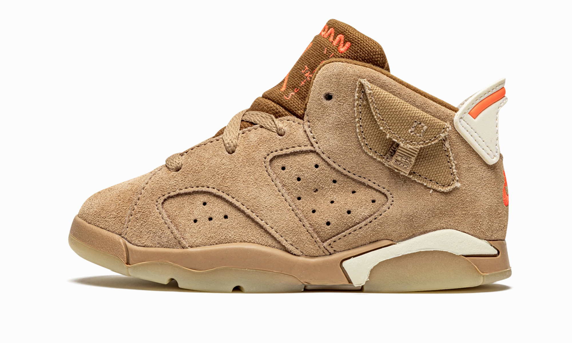 leather - upper - quality - luxury shoes Air Jordan 6 Retro TD "Travis Scott - British Khaki"