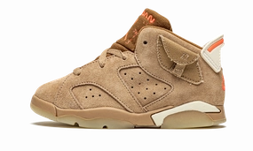 leather - upper - quality - luxury shoes Air Jordan 6 Retro TD "Travis Scott - British Khaki"