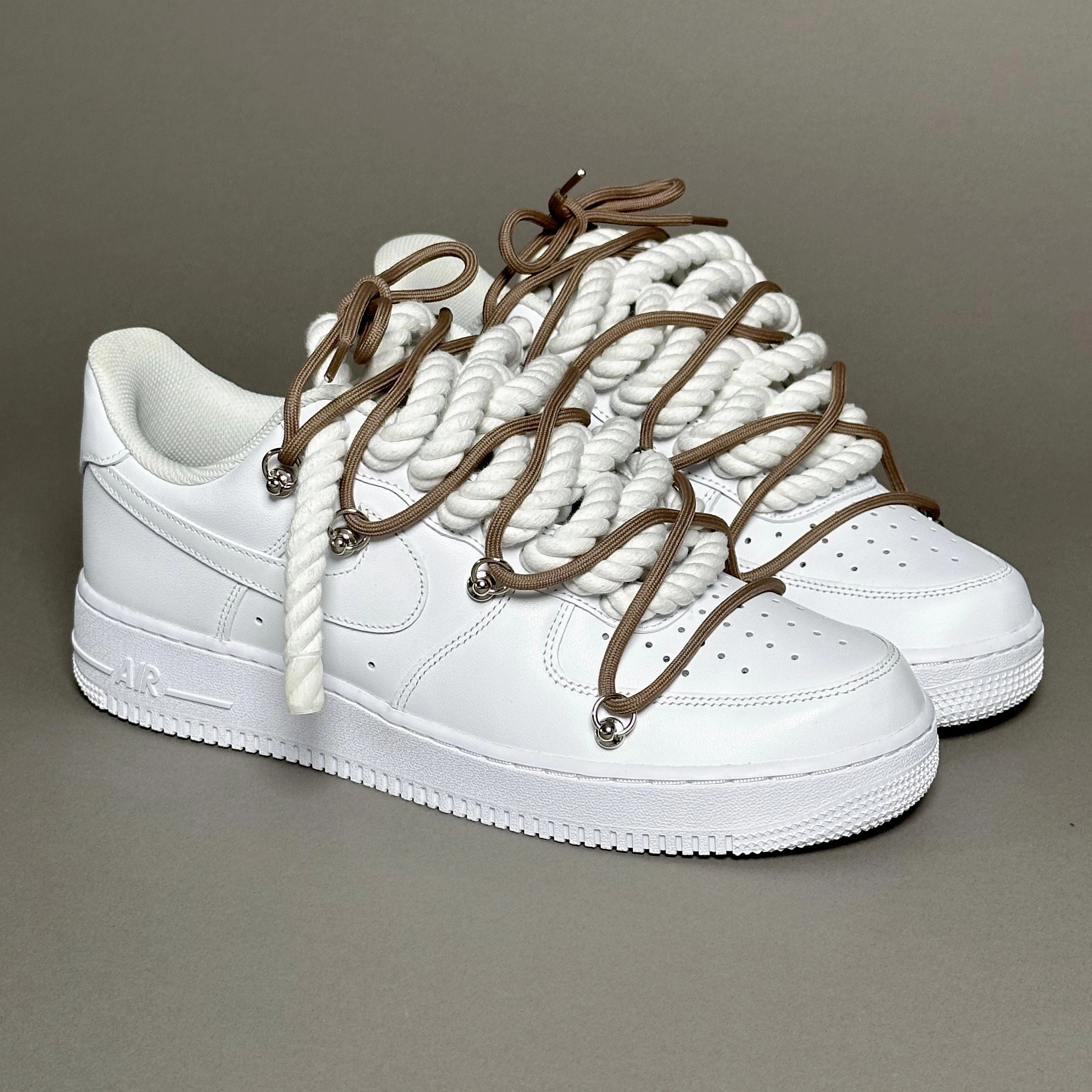 Nike Air Force 1 Rope Laces??Triple White suede upper